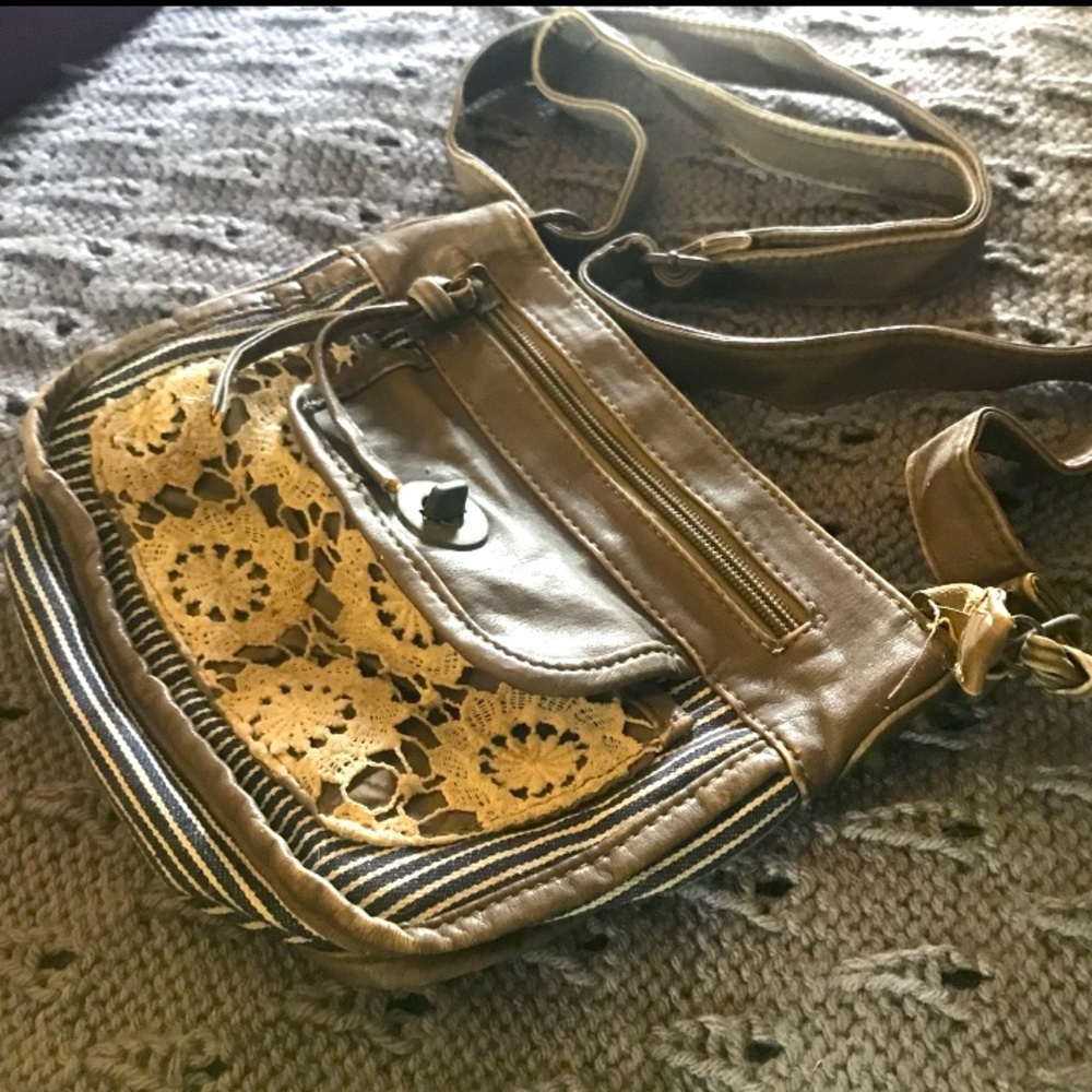 Brown lace purse